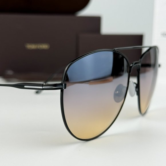 NEW Tom Ford FT0784/S Milla 01C Black Titanium Gradient Mirror Pilot Sunglasses - Picture 6 of 12